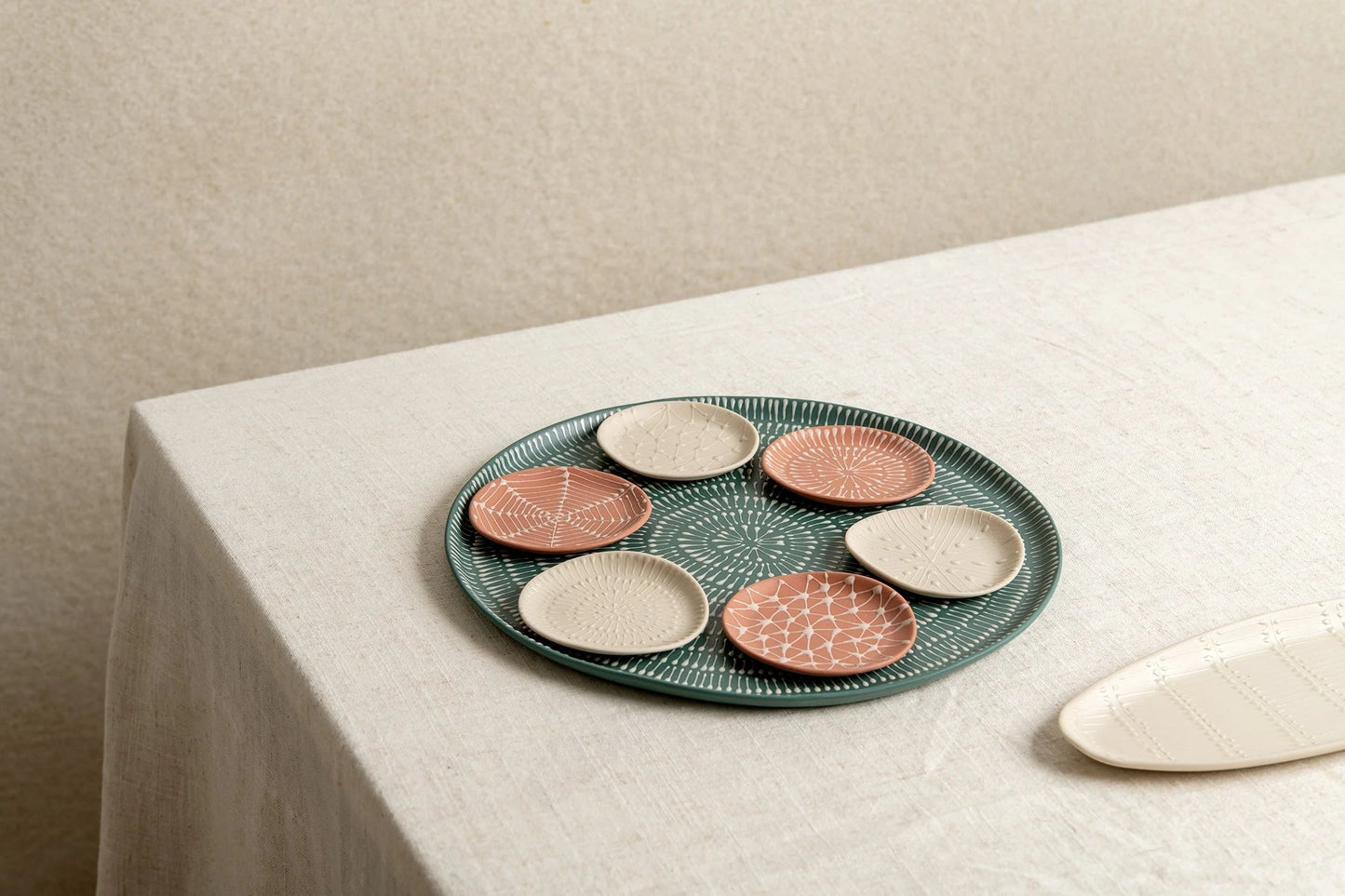 Full Seder Plate | Pine Green, Stone And Brick