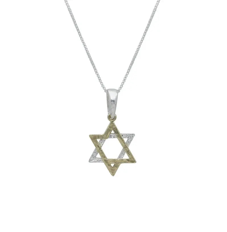 Two-tone Star of David Necklace