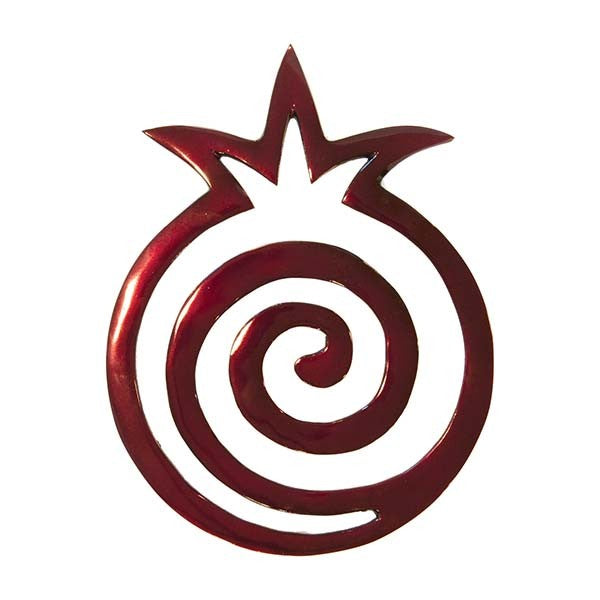 Aluminum Spiral Pomegranate Trivet – Red