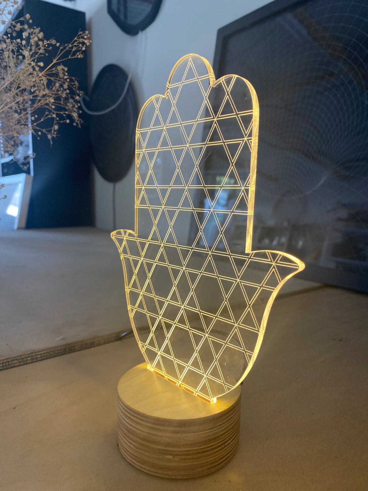 Star Of David Hamsa Led Lamp