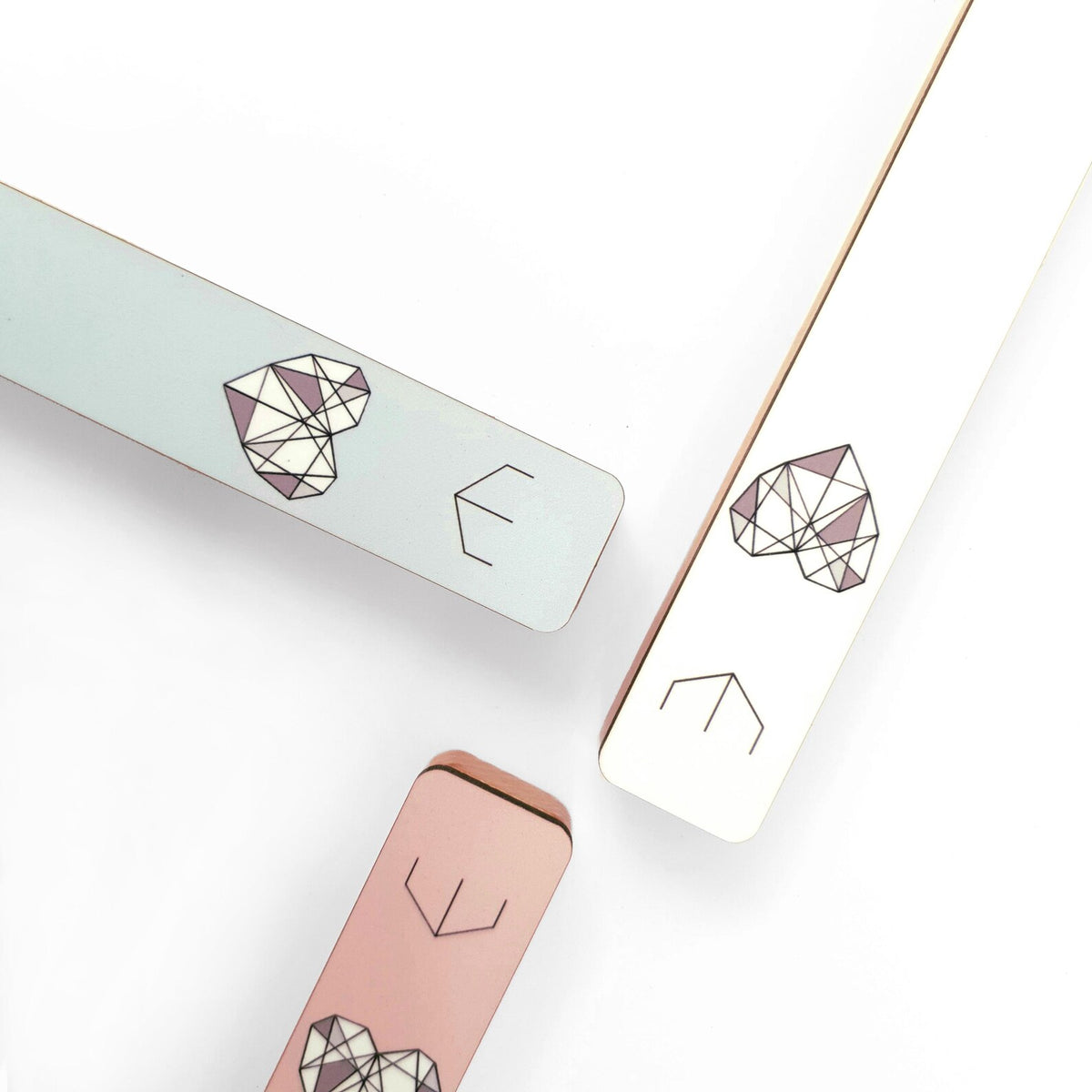 Geometric Minimalist Mezuzah Case - Blue