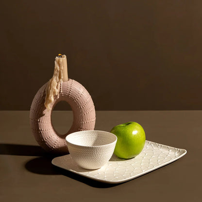 Honey Bowl | White with White Pattern