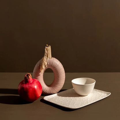 Honey Bowl | White with White Pattern