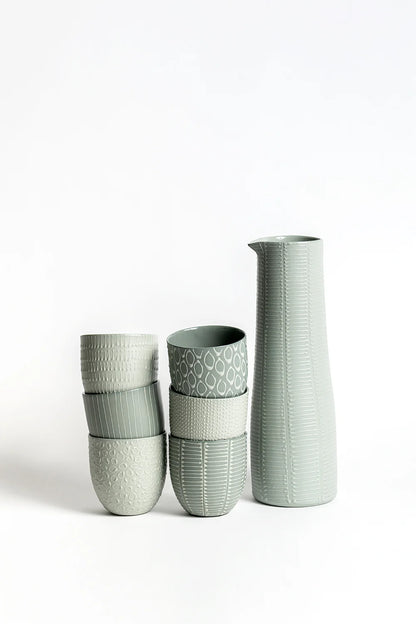 Carafe | Pebble Gray with Gray Ladder Stripes