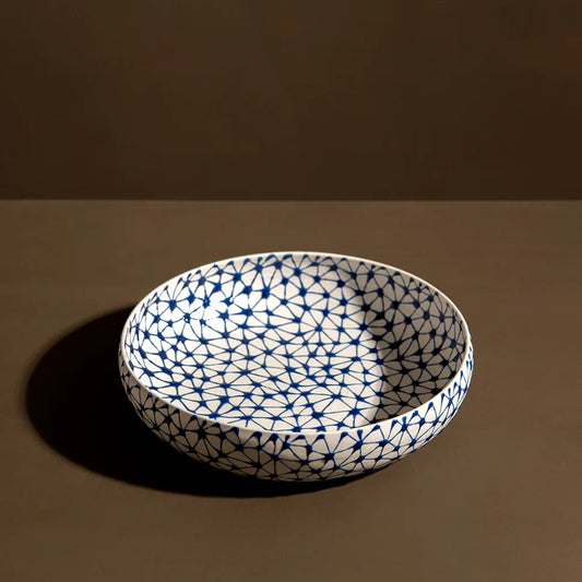 Serving Bowl | White with Blue Stars