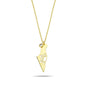 Israel Map on Paperclip Adjustable Chain with Star of David: Yellow Gold