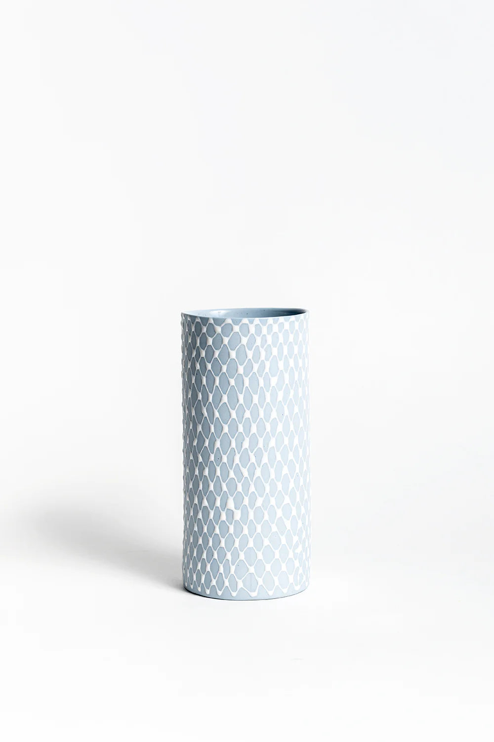 Cylinder Vase | Sky Blue White Netting