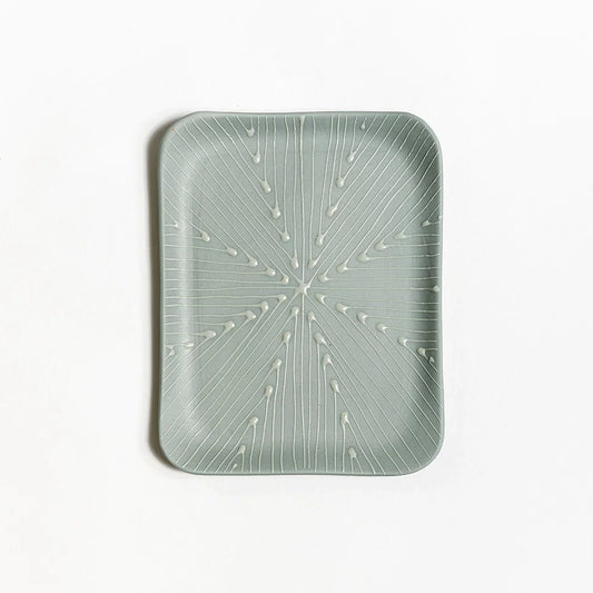Mini Square Serving plate |Stone Shadow Gray with Gray Wheat