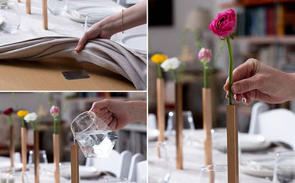 Magnetic Vase - Set of 5 Vases: Silver