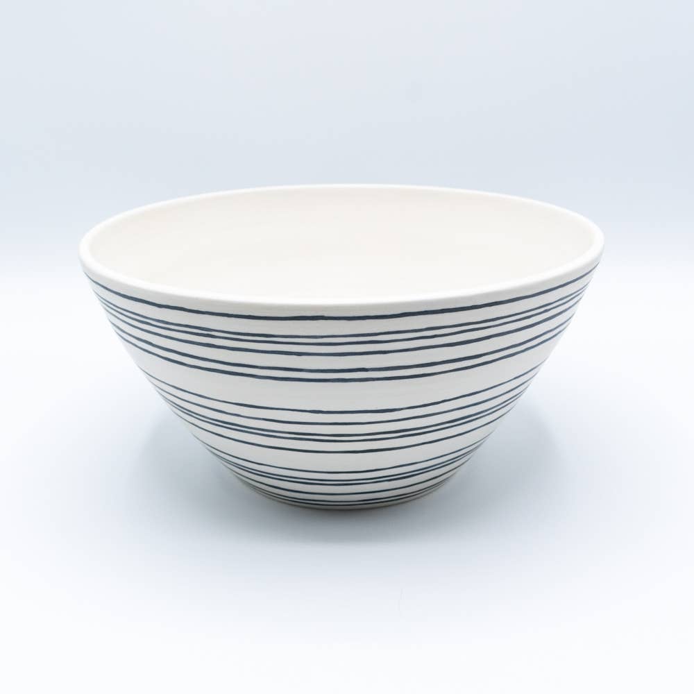 Serving Bowl: White Lines