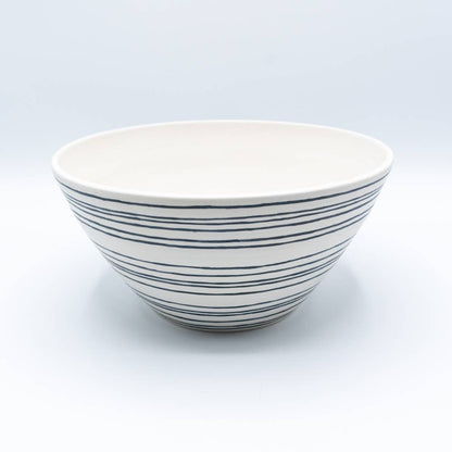 Serving Bowl: White Lines