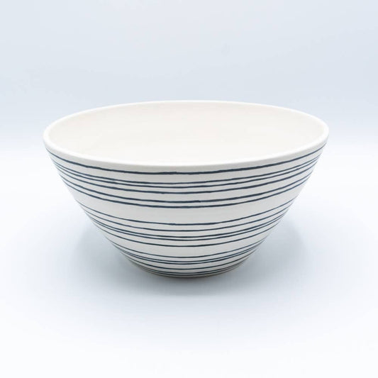Serving Bowl: White Lines