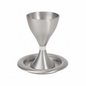 Modern Aluminum Kiddush Cup with Tray