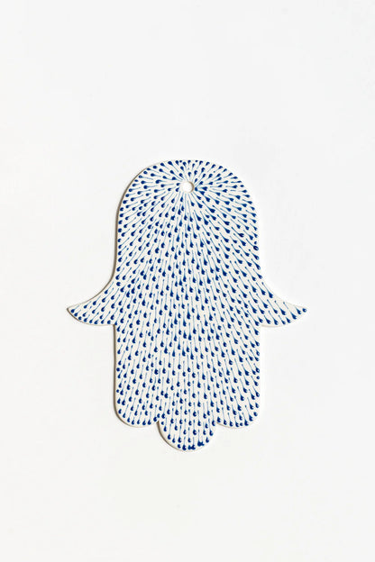 Hamsa | White with Blue Rain Drops