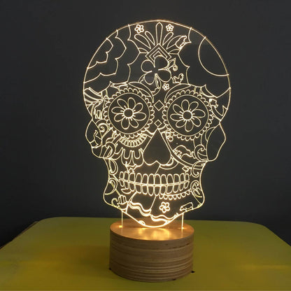FLORAL SKULL Led Lamp