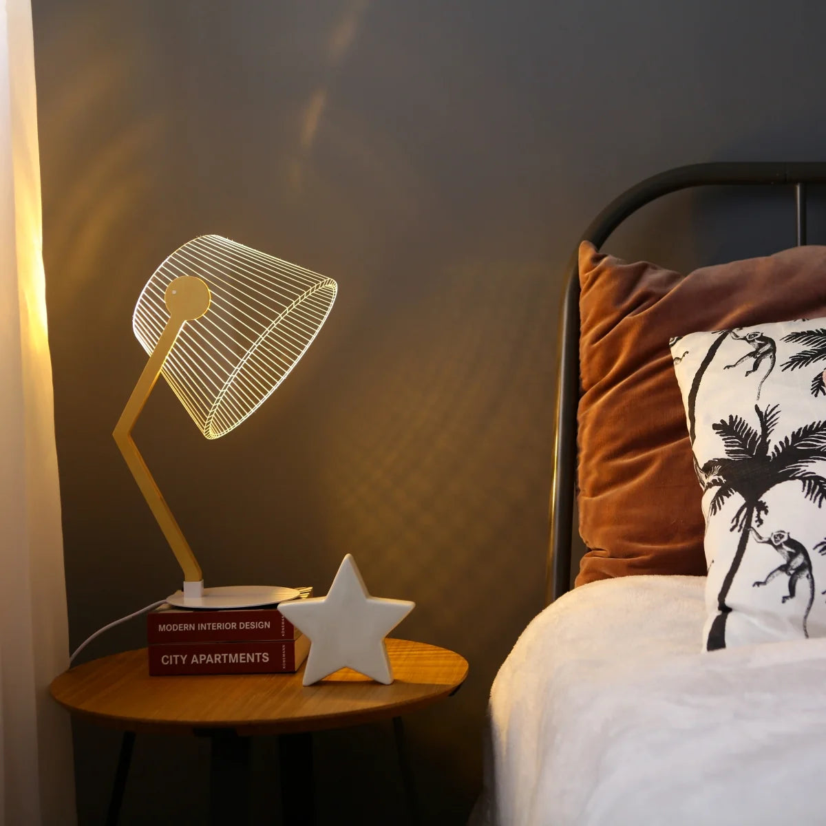 Wood & White Ziggi Led Lamp