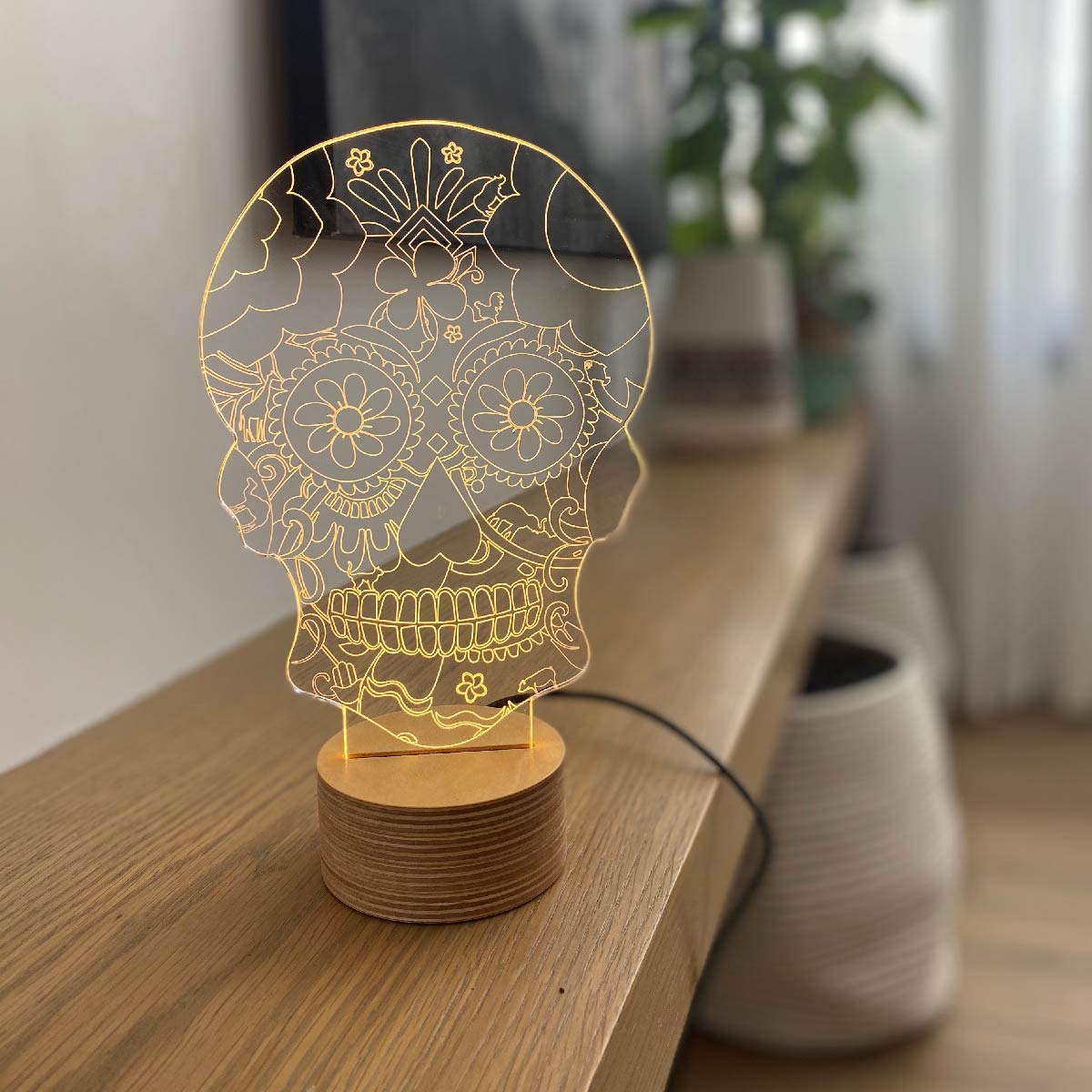 FLORAL SKULL Led Lamp