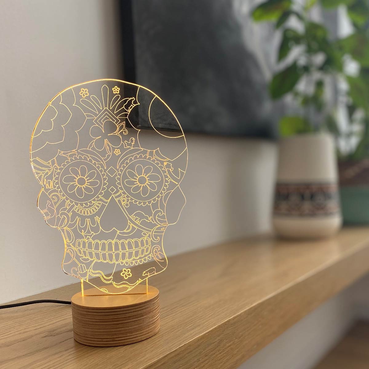 FLORAL SKULL Led Lamp
