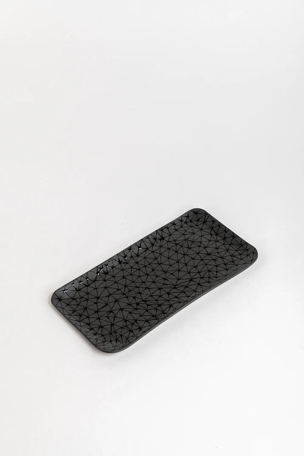 Rectangular serving plate | Black with Black Stars