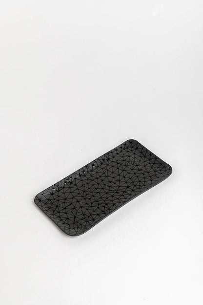 Rectangular serving plate | Black with Black Stars