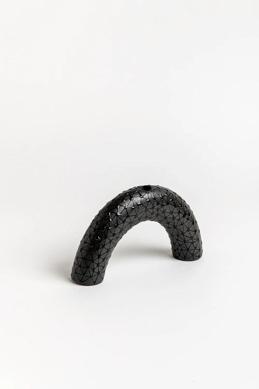Candle Holder | Black with Black Stars