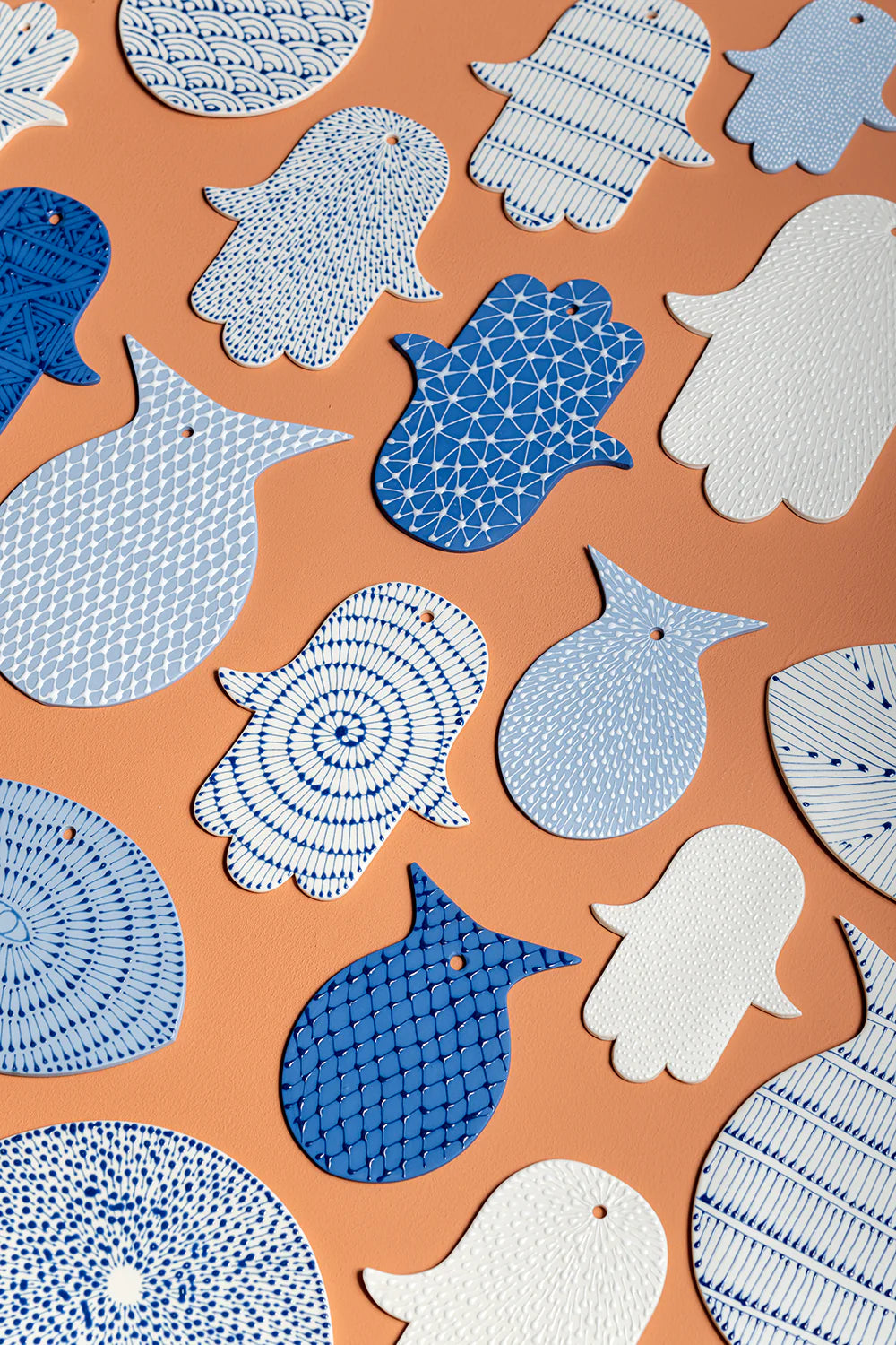 Hamsa | White with Blue Rain Drops