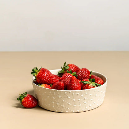 Serving Salad Bowl | White with White Stars