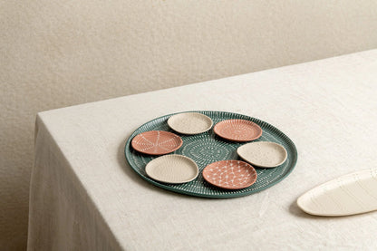 Full Seder Plate | Pine Green, Stone And Brick
