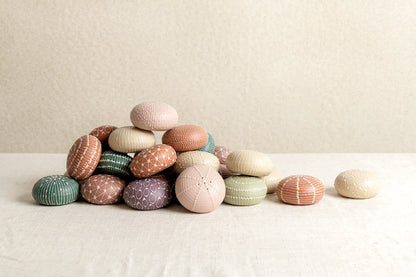 Salt and Pepper Shakers | Pine Green with Beige Spiral and Stars