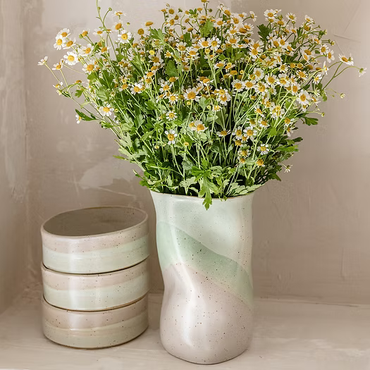 Large Ceramic Vase Quiet Flow - Dead Sea