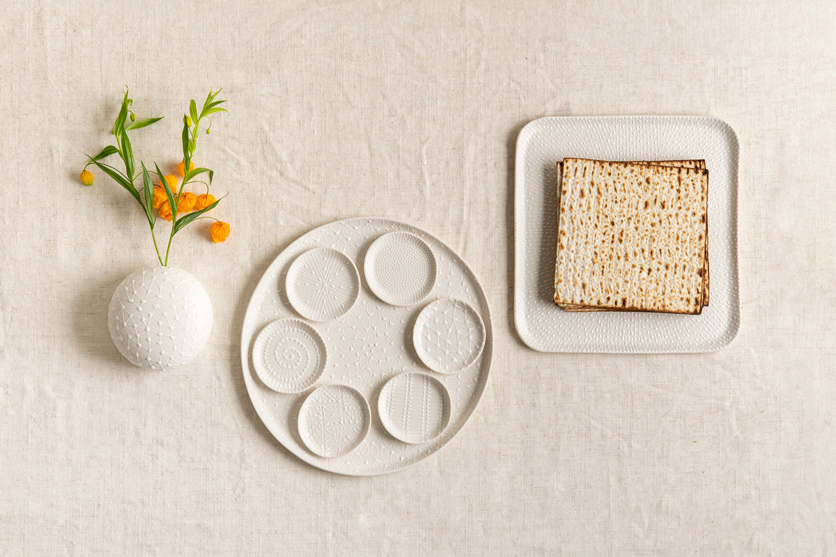 Full Seder Plate | White and Nature Colors