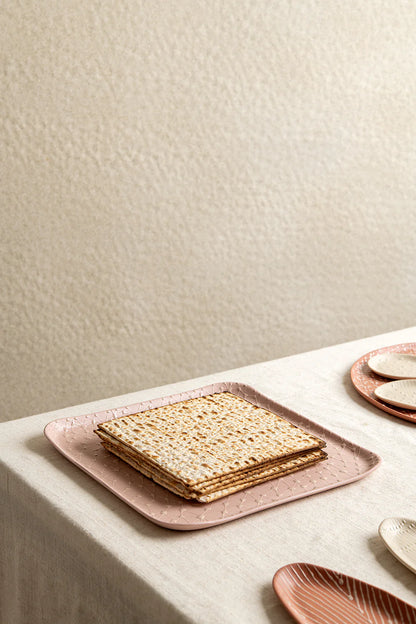 Matza Tray | Blush with Cream Stars