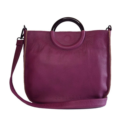 TALI – Handmade Leather Crossbody Bag – Purple