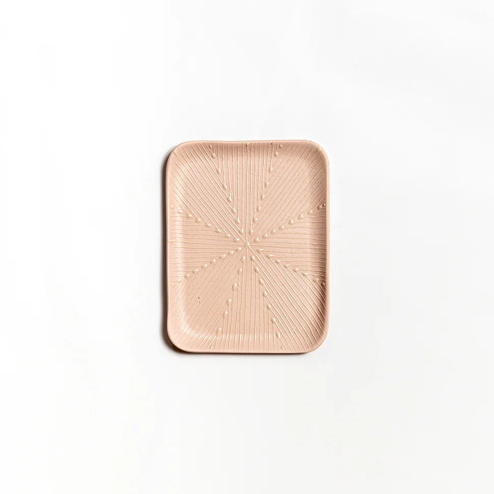 Mini Square Serving plate | Blush with Cream Wheat