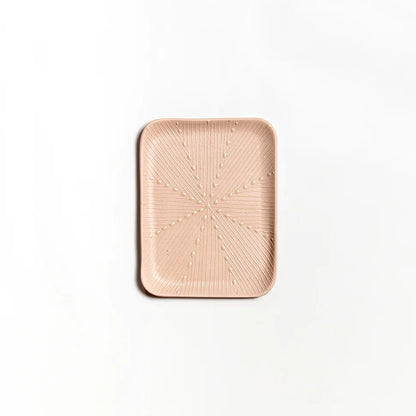 Mini Square Serving plate | Blush with Cream Wheat