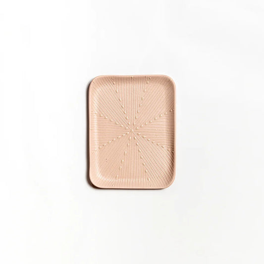 Mini Square Serving plate | Blush with Cream Wheat