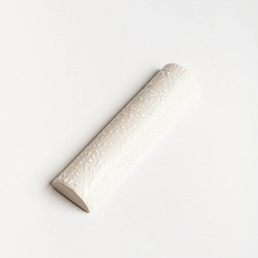 Mezuzah Case | White with White Oriental