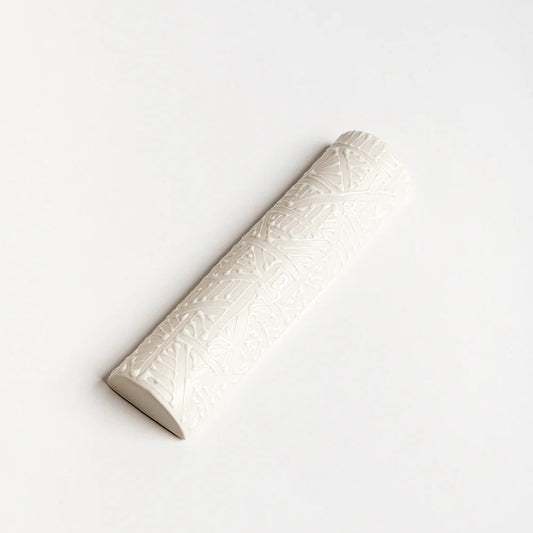 Mezuzah Case | White with White Oriental