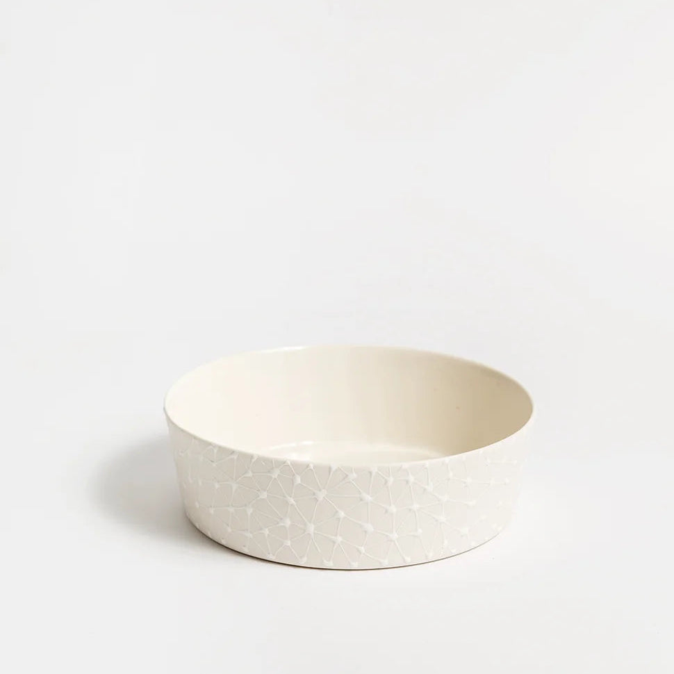 Serving Salad Bowl | White with White Stars