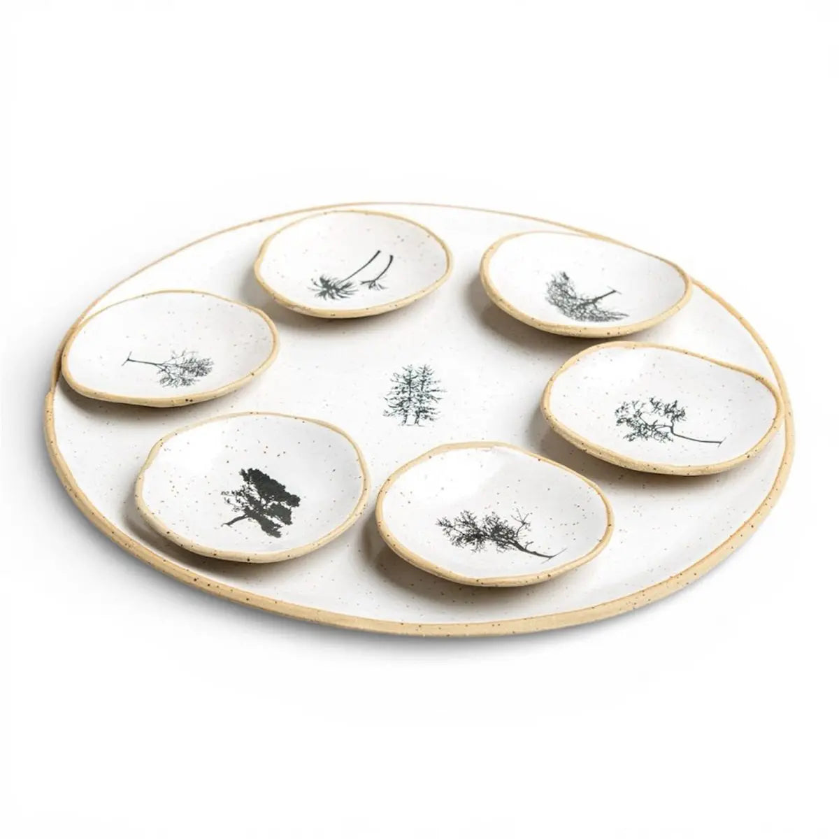 Round Passover Plate – Trees