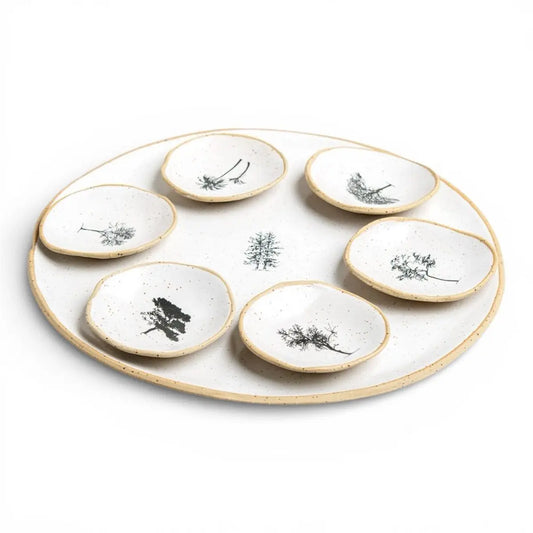 Round Passover Plate – Trees