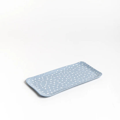 Small Rectangular serving plate | Sky Blue with White Stars