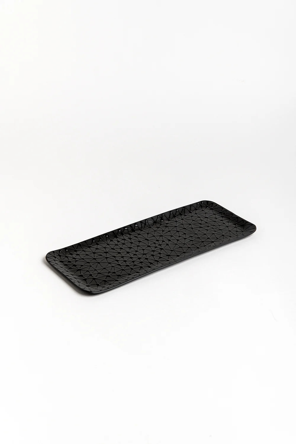 Rectangular serving plate | Black with Black Stars