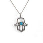 Hamsa Eye with Opal Necklace