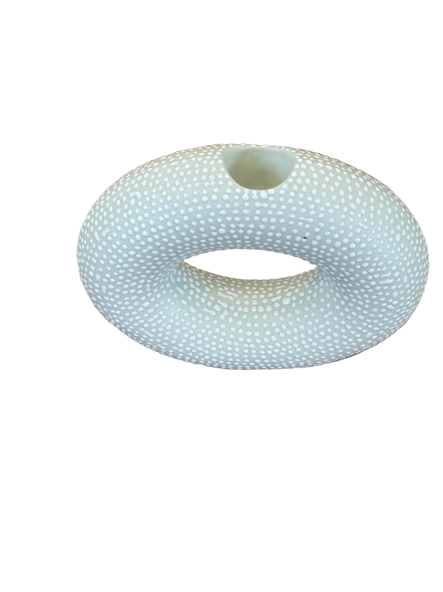 Small Hoop | Mint with White Dots