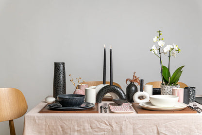 Rectangular serving plate | Black with Black Stars