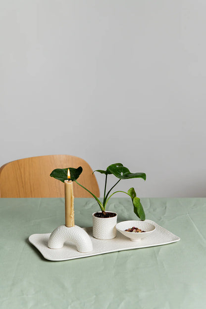 Mini Bowl | White with White Dots