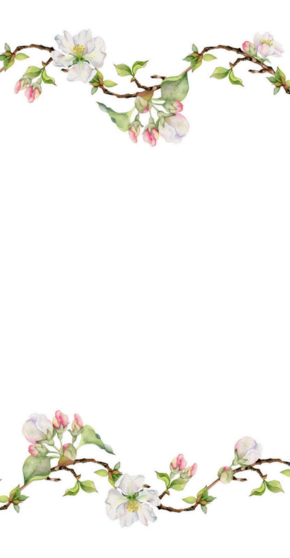 Watercolor Apple Blossoms  - Printed Guest Towel