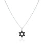 Men's Jewish Star Necklace in Silver: 20"