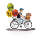 Cyclist Delivering Blessings